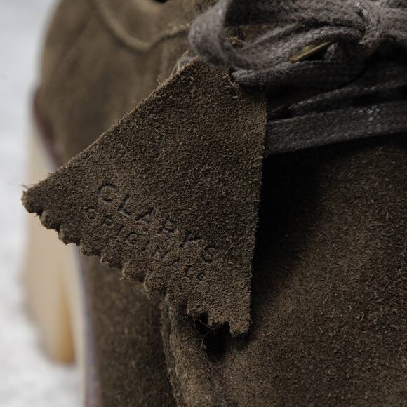 Clarks Original Wallabee Olive Green Suede Block Heeled Shoes Womens 7.5 EU 38 - Picture 15 of 16